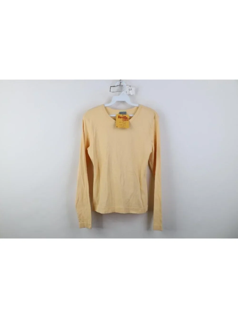 Deadstock Vtg 90s Babydoll Womens Medium Ribbed Cropped Knit Long Sleeve T-Shirt